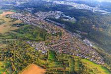Vue aérienne de Aperçu des villes du nord à Ispringen dans le département Bade-Wurtemberg, Allemagne