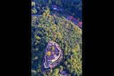 Vue aérienne de Le château de Landeck vu d'en haut à Klingenmünster dans le département Rhénanie-Palatinat, Allemagne