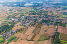 Photographie aérienne de Vue des rues et des maisons des quartiers résidentiels à Schwegenheim dans le département Rhénanie-Palatinat, Allemagne
