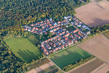 Vue aérienne de Zone d'habitation dans le district de Vorderlohe à Schwegenheim dans le département Rhénanie-Palatinat, Allemagne