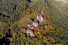Vue oblique de Dahn dans le département Rhénanie-Palatinat, Allemagne