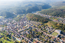Dahn dans le département Rhénanie-Palatinat, Allemagne vue d'en haut