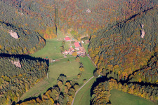 Vue aérienne de Bärenbrunnerhof à Busenberg dans le département Rhénanie-Palatinat, Allemagne