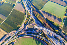 A65 sortie Landau-Nord à le quartier Dammheim in Landau in der Pfalz dans le département Rhénanie-Palatinat, Allemagne d'en haut