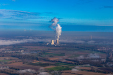 Vue aérienne de Centrale nucléaire à Philippsburg dans le département Bade-Wurtemberg, Allemagne