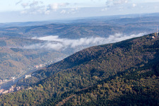 Vue oblique de Vallée du Neckar à le quartier Kernaltstadt in Heidelberg dans le département Bade-Wurtemberg, Allemagne