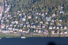 Vue aérienne de Promenade du philosophe à le quartier Neuenheim in Heidelberg dans le département Bade-Wurtemberg, Allemagne