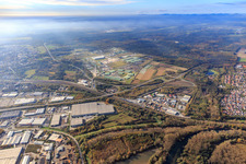 Vue aérienne de DeCA CDC et DLA Germersheim - Dépôt de l'armée américaine à Lingenfeld dans le département Rhénanie-Palatinat, Allemagne