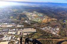 Vue aérienne de DeCA CDC et DLA Germersheim - Dépôt de l'armée américaine à Lingenfeld dans le département Rhénanie-Palatinat, Allemagne