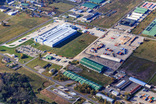 DeCA CDC et DLA Germersheim - Dépôt de l'armée américaine à Lingenfeld dans le département Rhénanie-Palatinat, Allemagne vue d'en haut