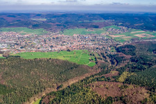 Vue aérienne de Quartier Lauerbach in Erbach dans le département Hesse, Allemagne