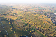 Vue aérienne de Sonnenberg à le quartier Schweigen in Schweigen-Rechtenbach dans le département Rhénanie-Palatinat, Allemagne
