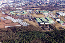 Vue aérienne de Dépôt de l'armée à Germersheim dans le département Rhénanie-Palatinat, Allemagne