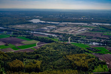 Vue aérienne de Zone industrielle d'Oberwald du sud-ouest à Wörth am Rhein dans le département Rhénanie-Palatinat, Allemagne