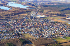 Vue aérienne de Vue du sud-est à le quartier Neudorf in Graben-Neudorf dans le département Bade-Wurtemberg, Allemagne