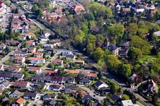 Vue aérienne de Germersheimer Strasse, Kandeler Strasse à Jockgrim dans le département Rhénanie-Palatinat, Allemagne