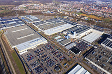 Vue aérienne de Usine Mercedes Benz Rastatt à Rastatt dans le département Bade-Wurtemberg, Allemagne