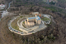 Vue oblique de Oberhambach, Château de Hambach à le quartier Diedesfeld in Neustadt an der Weinstraße dans le département Rhénanie-Palatinat, Allemagne