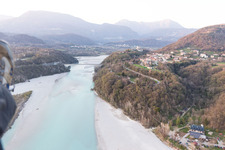 Vue aérienne de Villuzza dans le département Frioul-Vénétie Julienne, Italie