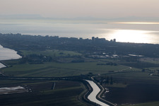 Vue aérienne de Pantani dans le département Frioul-Vénétie Julienne, Italie