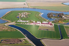 Vue aérienne de Terzo Bacino dans le département Vénétie, Italie