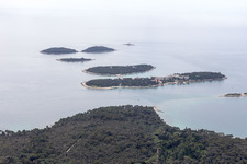 Vue d'oiseau de Rovinj dans le département Gespanschaft Istrien, Croatie