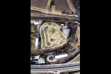 Vue aérienne de Zone d'entraînement à la circulation à le quartier Knielingen in Karlsruhe dans le département Bade-Wurtemberg, Allemagne