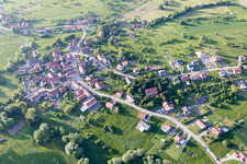 Vue aérienne de Hoelling à Bettviller dans le département Moselle, France