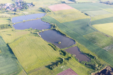 Vue aérienne de Étang cing à Le Val-de-Guéblange dans le département Moselle, France