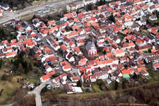 Photographie aérienne de Du sud-ouest à le quartier Knielingen in Karlsruhe dans le département Bade-Wurtemberg, Allemagne