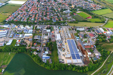Vue aérienne de Vue de la ville depuis le sud à Neulußheim dans le département Bade-Wurtemberg, Allemagne