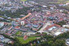 Vue aérienne de Centre-ville vu de l'est à Germersheim dans le département Rhénanie-Palatinat, Allemagne