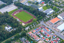 Vue aérienne de Terrain de sport du SV Rülzheim 1920 eV à Rülzheim dans le département Rhénanie-Palatinat, Allemagne