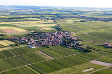 Vue aérienne de Gundheim dans le département Rhénanie-Palatinat, Allemagne