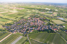 Vue aérienne de Laumersheim dans le département Rhénanie-Palatinat, Allemagne