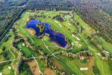 Vue aérienne de Terrain de golf Landgut Dreihof - GOLF absolu de l'ouest à le quartier Dreihof in Essingen dans le département Rhénanie-Palatinat, Allemagne