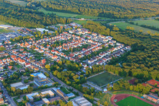 Vue aérienne de La colonie de Gartenstadt vue du nord-ouest à Kandel dans le département Rhénanie-Palatinat, Allemagne