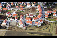 Vue aérienne de O à le quartier Maximiliansau in Wörth am Rhein dans le département Rhénanie-Palatinat, Allemagne
