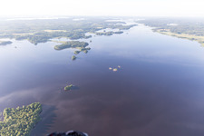 Vue aérienne de Skäggalösa dans le département Kronoberg, Suède