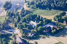 Vue aérienne de Blädinge dans le département Kronoberg, Suède