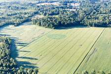 Vue aérienne de Hårestorp dans le département Kronoberg, Suède