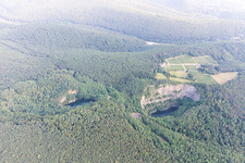 Vue oblique de Lac basaltique, ancienne carrière à Wachenheim an der Weinstraße dans le département Rhénanie-Palatinat, Allemagne
