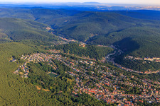 Vue aérienne de Vue de la ville depuis le sud à le quartier Seebach in Bad Dürkheim dans le département Rhénanie-Palatinat, Allemagne