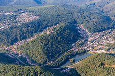 Vue aérienne de Ruines du monastère du Limbourg vues du nord à le quartier Grethen in Bad Dürkheim dans le département Rhénanie-Palatinat, Allemagne