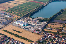 Vue aérienne de Heidelberger Sand und Kies GmbH - Travaux de gravier Waghäusel à le quartier Wiesental in Waghäusel dans le département Bade-Wurtemberg, Allemagne