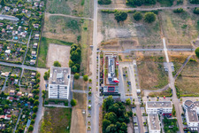 Vue aérienne de Parc technologique Karlsruhe à le quartier Rintheim in Karlsruhe dans le département Bade-Wurtemberg, Allemagne