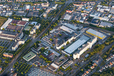 Vue oblique de Locaux de l'usine Siemens à le quartier Knielingen in Karlsruhe dans le département Bade-Wurtemberg, Allemagne