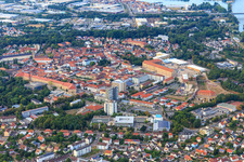 Vue aérienne de Centre-ville vu du sud-ouest à Germersheim dans le département Rhénanie-Palatinat, Allemagne
