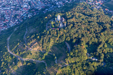 Vue aérienne de Starkenburg à Heppenheim dans le département Hesse, Allemagne