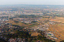 Vue aérienne de Caserne Coleman à le quartier Sandhofen in Mannheim dans le département Bade-Wurtemberg, Allemagne